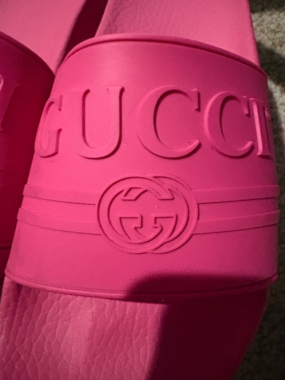 Authentic Gucci Hot Pink Slides Good Condition